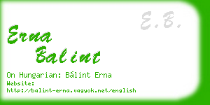 erna balint business card