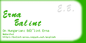 erna balint business card